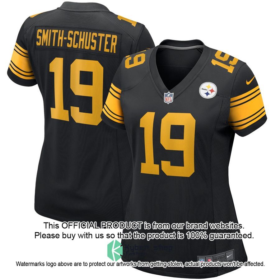 JuJu SmithSchuster Pittsburgh Steelers Women's Alternate Black Football Jersey 4 JuJu SmithSchuster Pittsburgh Steelers Women's Alternate Black Football Jersey word3