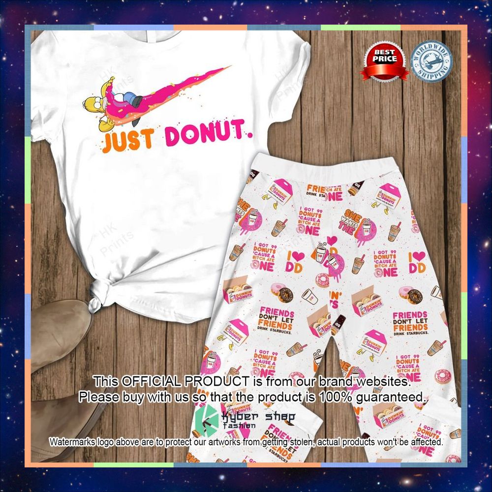 Just Donut The Simpsons Donkin Donut White Pajamas Set 3 Just Donut The Simpsons Donkin Donut White Pajamas Set word1