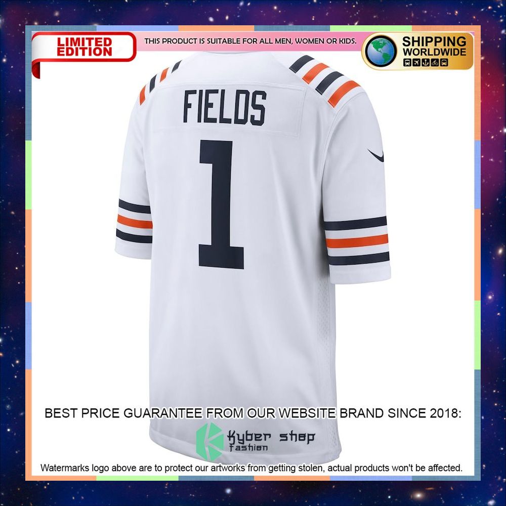 Justin Fields Chicago Bears 2021 NFL Draft First Round Pick Alternate Classic White Football Jersey 38 Justin Fields Chicago Bears 2021 NFL Draft First Round Pick Alternate Classic White Football Jersey word1