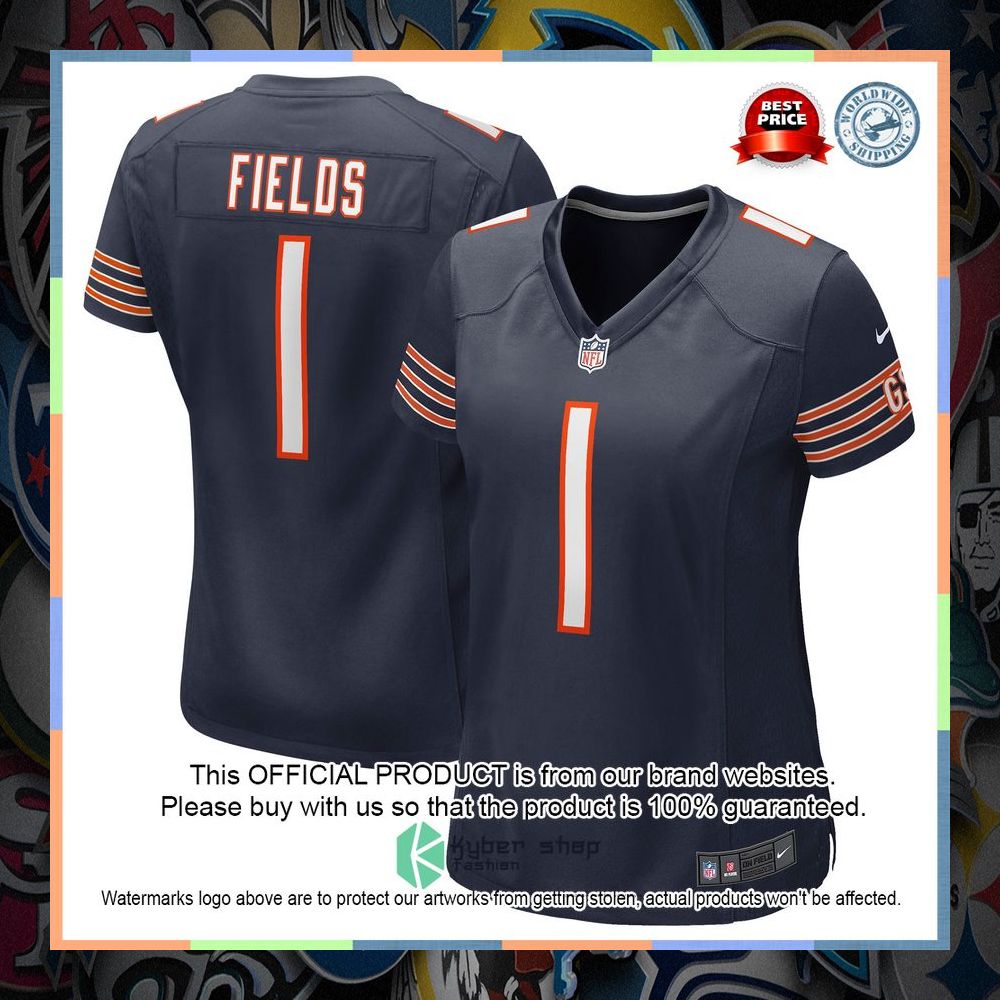 Justin Fields Chicago Bears Women's Navy Football Jersey 8 Justin Fields Chicago Bears Women's Navy Football Jersey word3