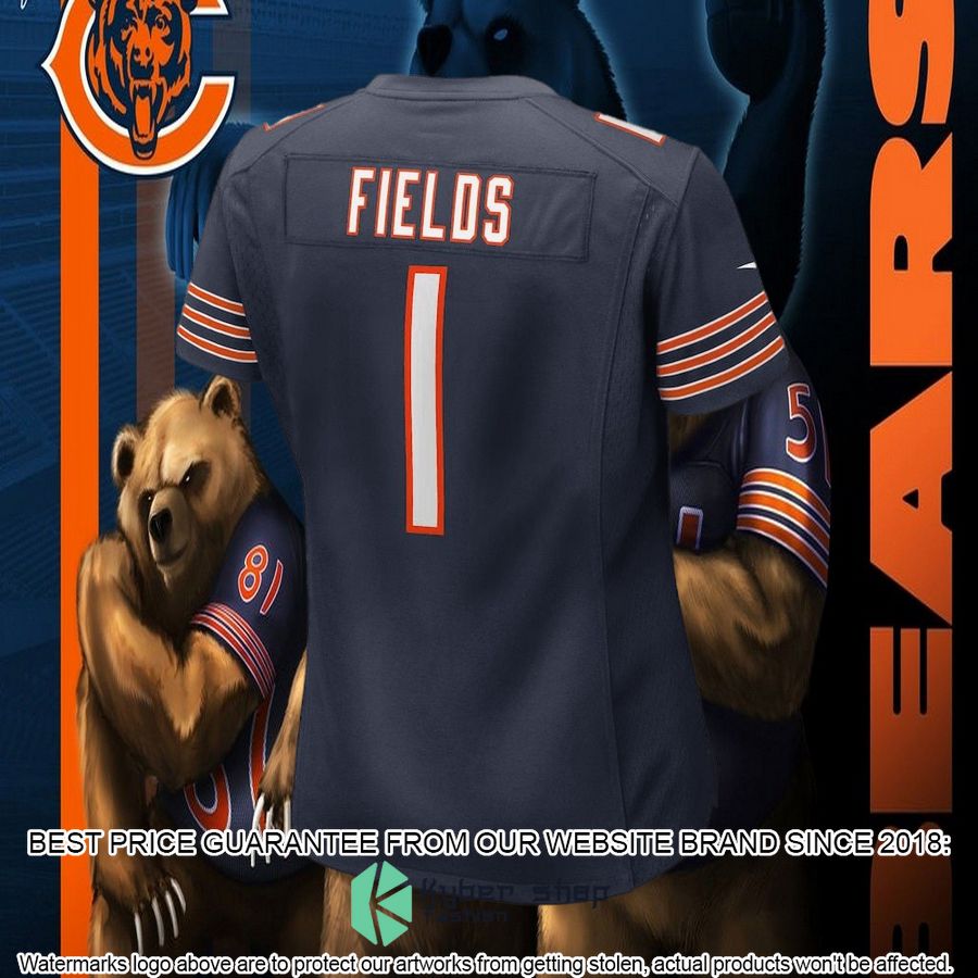 Justin Fields Chicago Bears Women's Player Navy Football Jersey 3 Justin Fields Chicago Bears Women's Player Navy Football Jersey word3