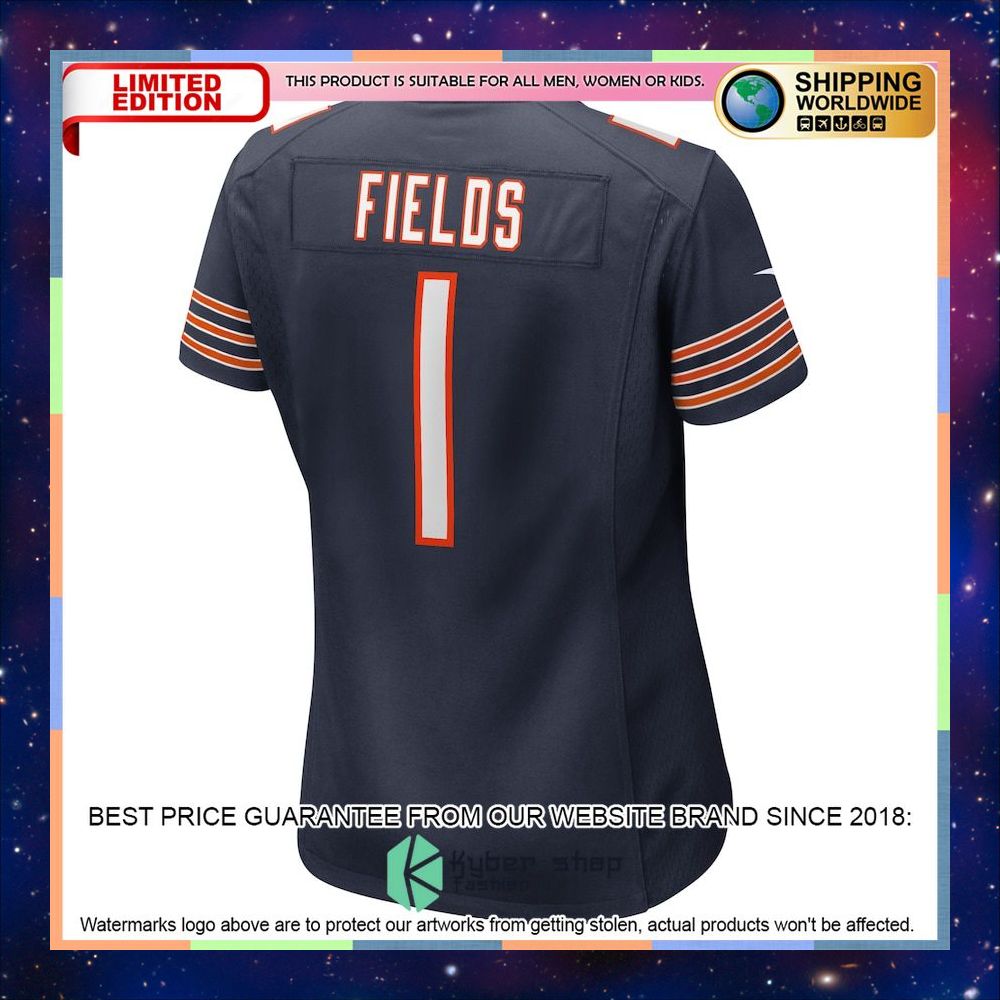 Justin Fields Chicago Bears Women's Player Navy Football Jersey 6 Justin Fields Chicago Bears Women's Player Navy Football Jersey word3