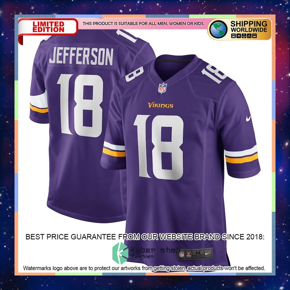 Justin Jefferson Minnesota Vikings Player Purple Football Jersey 4 Justin Jefferson Minnesota Vikings Player Purple Football Jersey word1