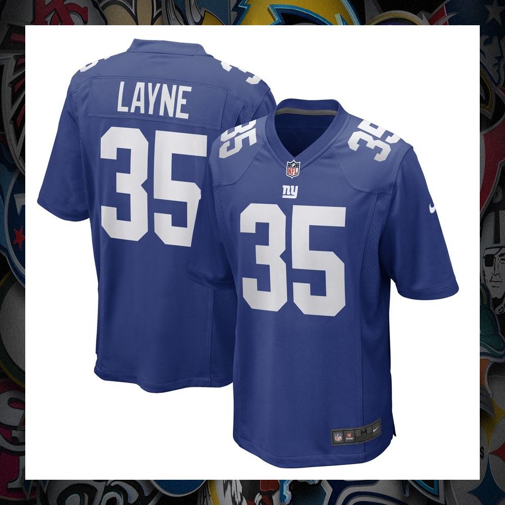 Justin Layne New York Giants Royal Football Jersey 8 Justin Layne New York Giants Royal Football Jersey word1