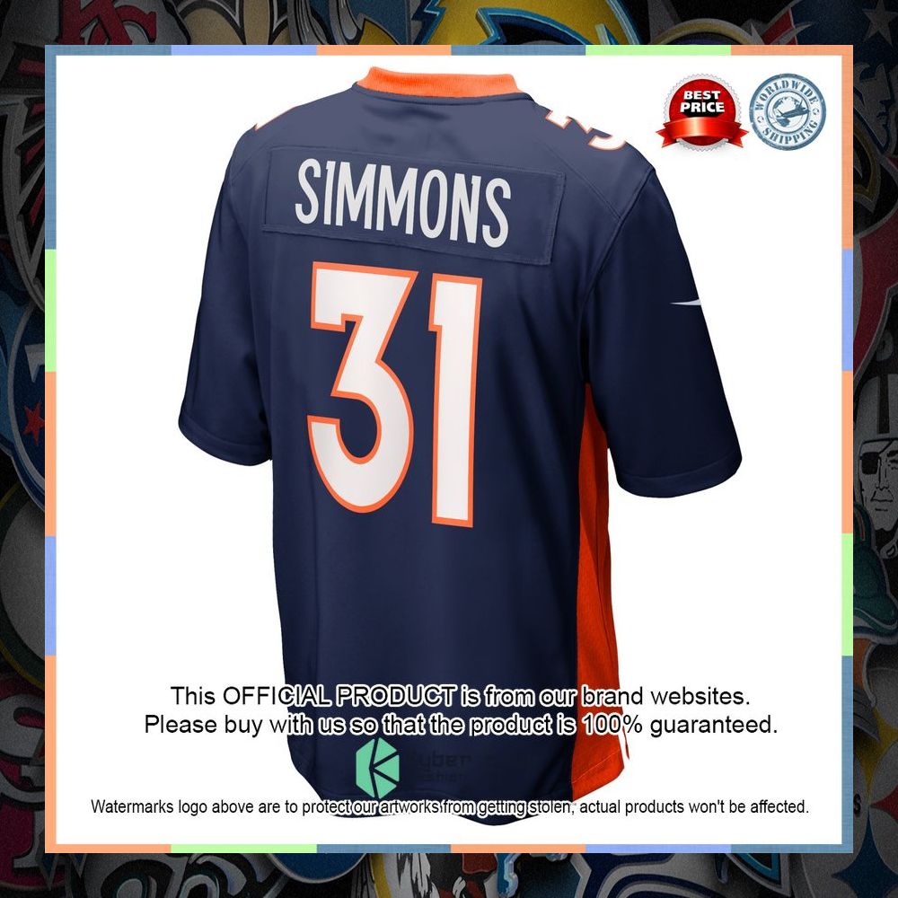 Justin Simmons Denver Broncos Navy Football Jersey 7 Justin Simmons Denver Broncos Navy Football Jersey word2