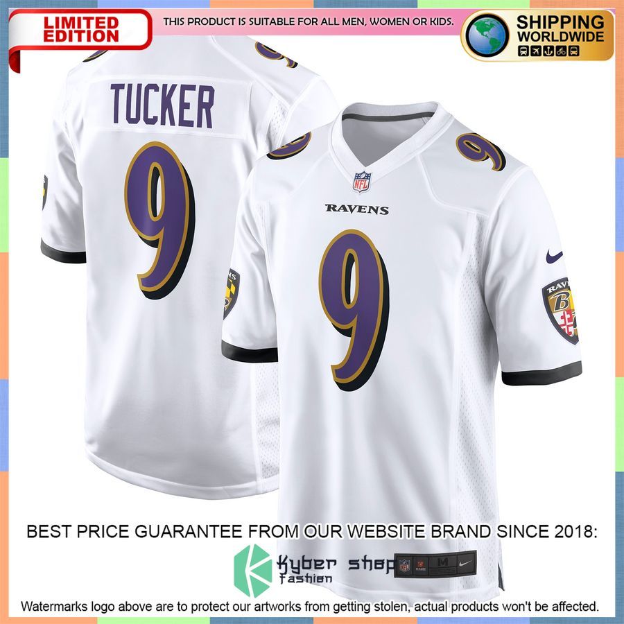 Justin Tucker Baltimore Ravens White Football Jersey