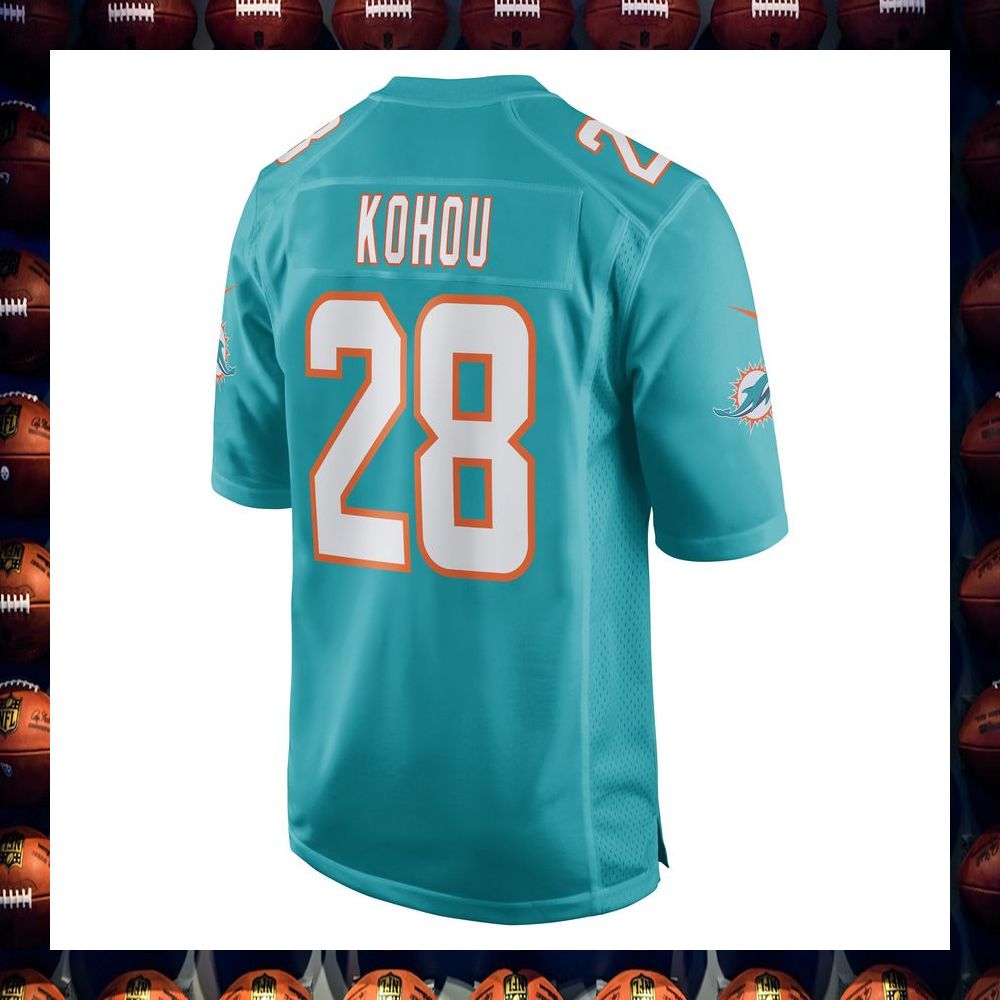 Kader Kohou Miami Dolphins Aqua Football Jersey 3 Kader Kohou Miami Dolphins Aqua Football Jersey word1