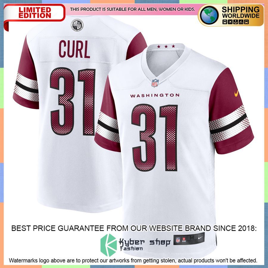 Kamren Curl Washington Commanders White Football Jersey