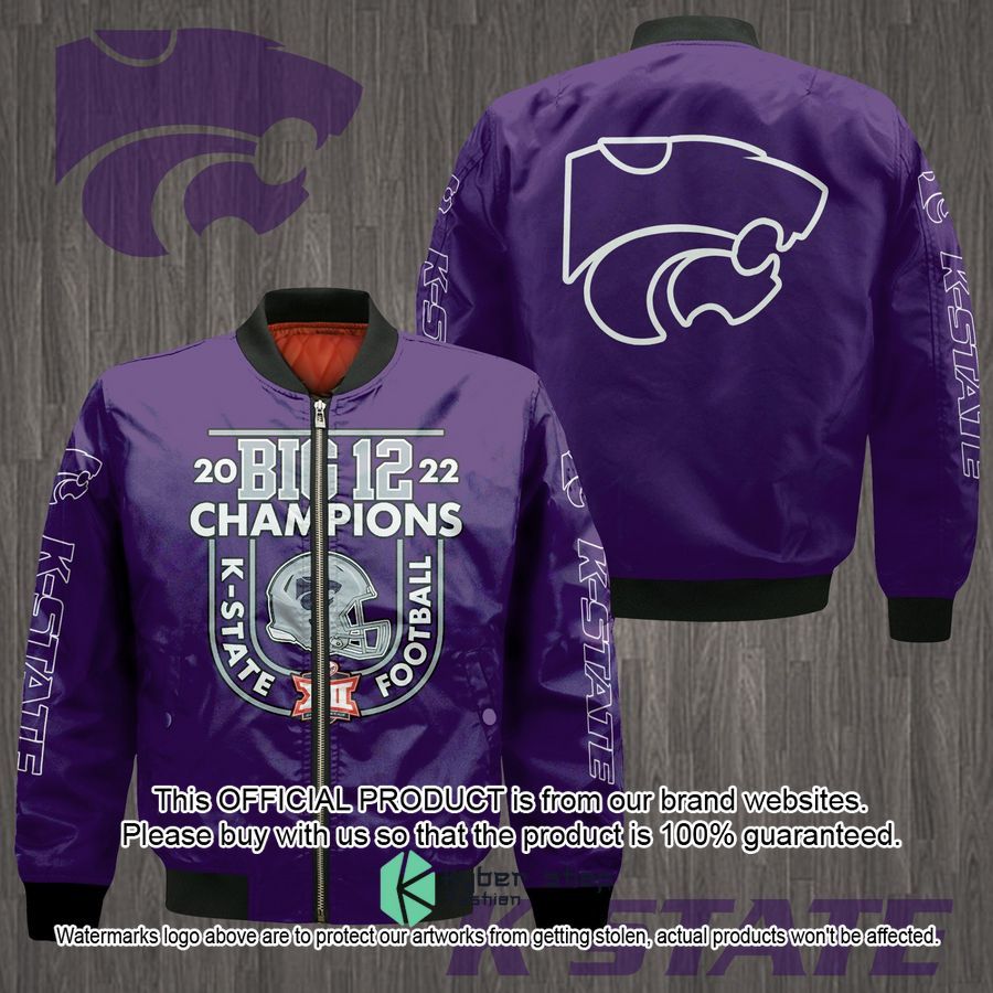 Kansas State Wildcats Big 12 Champions Bomber Jacket word3