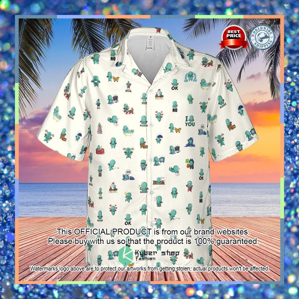 Kawai Cthulhu Pattern Hawaiian Shirt 6 Kawai Cthulhu Pattern Hawaiian Shirt word1