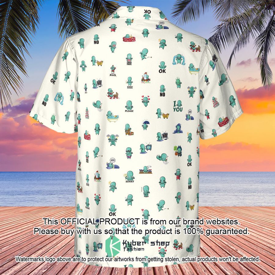 Kawai Cthulhu Pattern Hawaiian Shirt 3 Kawai Cthulhu Pattern Hawaiian Shirt word1