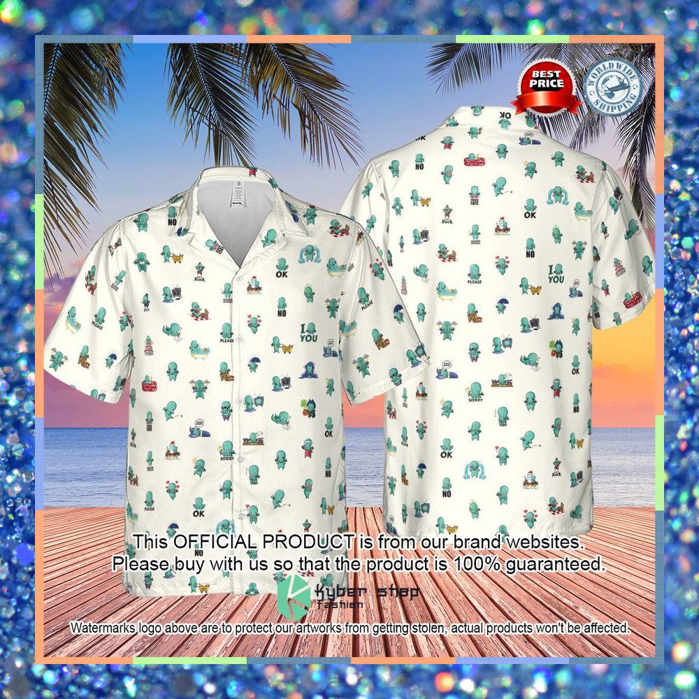 Kawai Cthulhu Pattern Hawaiian Shirt 8 Kawai Cthulhu Pattern Hawaiian Shirt word1