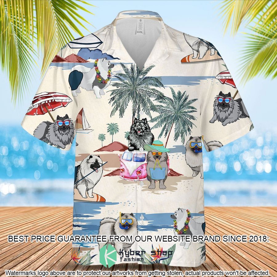 Keeshond Summer Beach Hawaiian Shirt