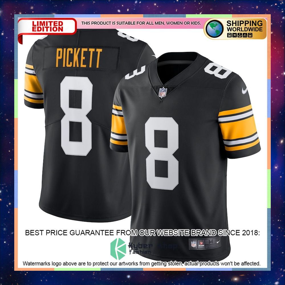 Kenny Pickett Pittsburgh Steelers Men's Vapor Black Football Jersey 3 Kenny Pickett Pittsburgh Steelers Men's Vapor Black Football Jersey word3