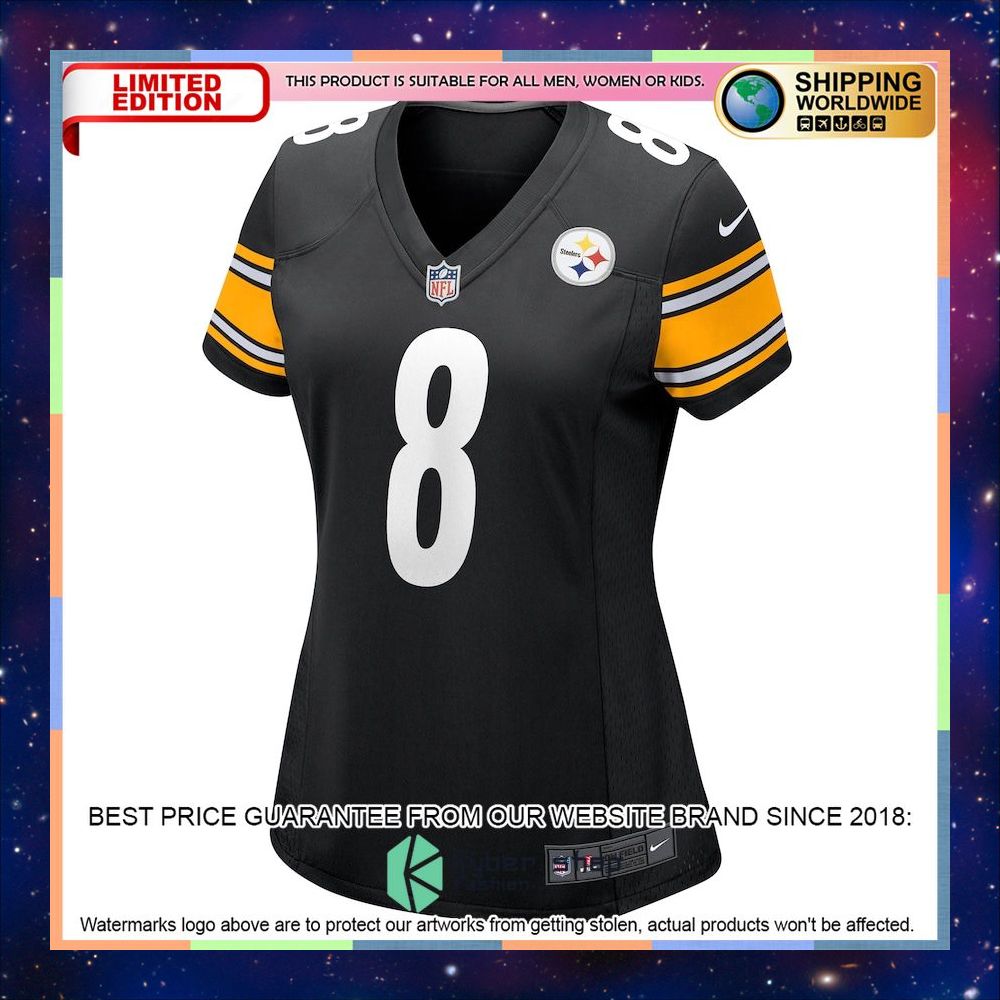 Kenny Pickett Pittsburgh Steelers Women's 2022 NFL Draft First Round Pick Black Football Jersey 5 Kenny Pickett Pittsburgh Steelers Women's 2022 NFL Draft First Round Pick Black Football Jersey word1