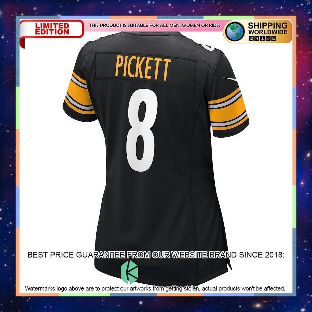 Kenny Pickett Pittsburgh Steelers Women's 2022 NFL Draft First Round Pick Black Football Jersey 6 Kenny Pickett Pittsburgh Steelers Women's 2022 NFL Draft First Round Pick Black Football Jersey word1