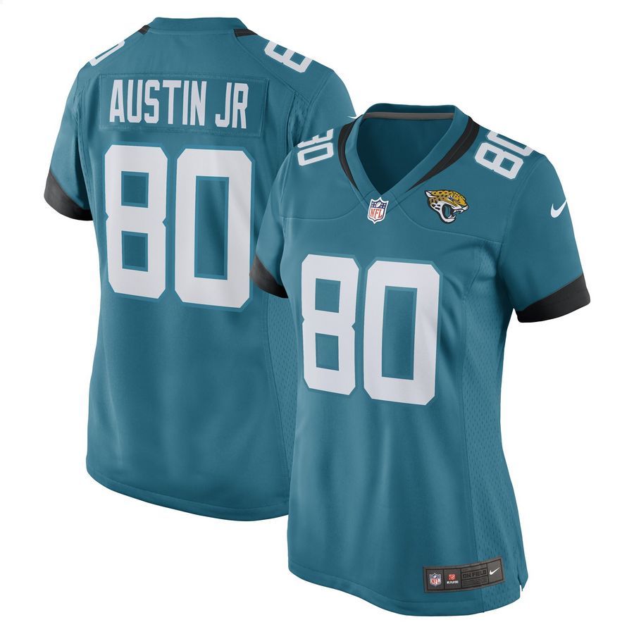 Kevin Austin Jr. 80 Jacksonville Jaguars Teal Football Jersey