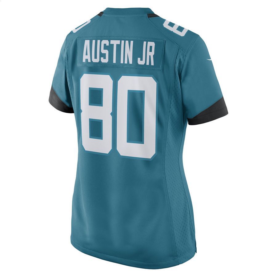 Kevin Austin Jr. 80 Jacksonville Jaguars Teal Football Jersey 3 Kevin Austin Jr. 80 Jacksonville Jaguars Teal Football Jersey word3
