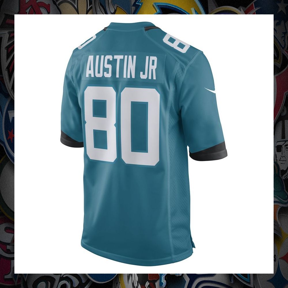 Kevin Austin Jr. Jacksonville Jaguars Teal Football Jersey 7 Kevin Austin Jr. Jacksonville Jaguars Teal Football Jersey word1