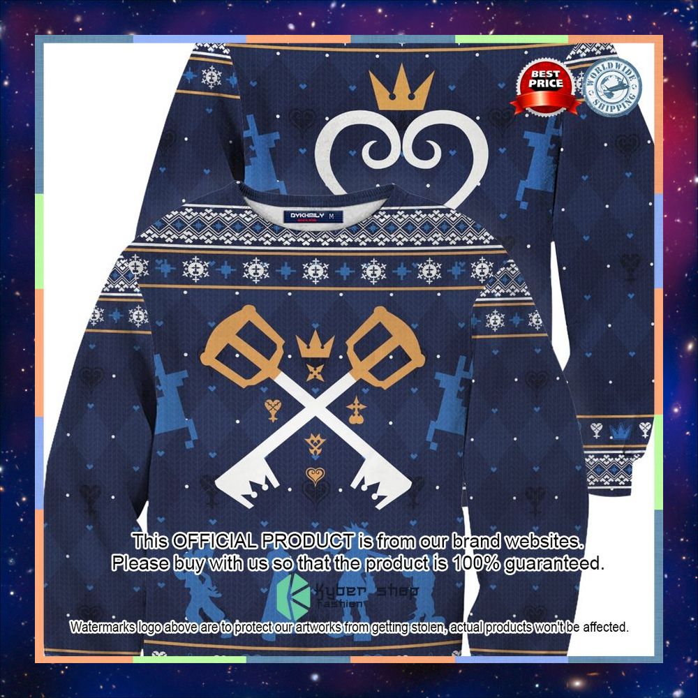 Kingdom Hearts blue Christmas Sweater 3 Kingdom Hearts blue Christmas Sweater word1