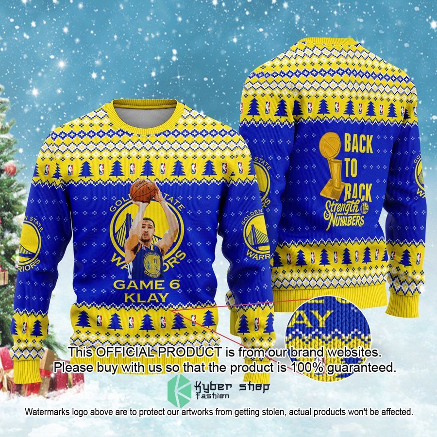 Klay Thompson Golden States Warriors NBA Back To Back Christmas Sweater