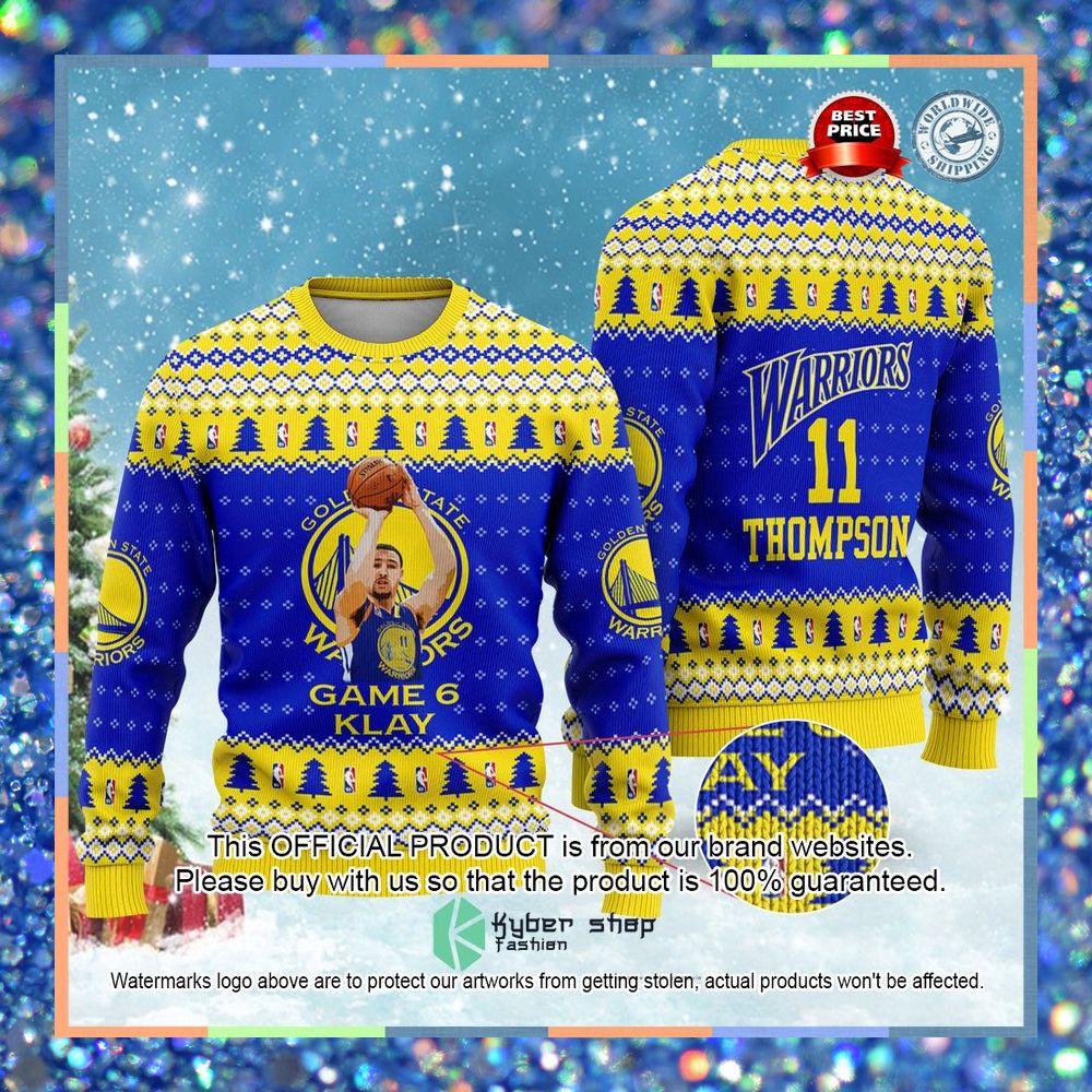 Klay Thompson Golden States Warriors NBA Christmas Sweater 3 Klay Thompson Golden States Warriors NBA Christmas Sweater word1