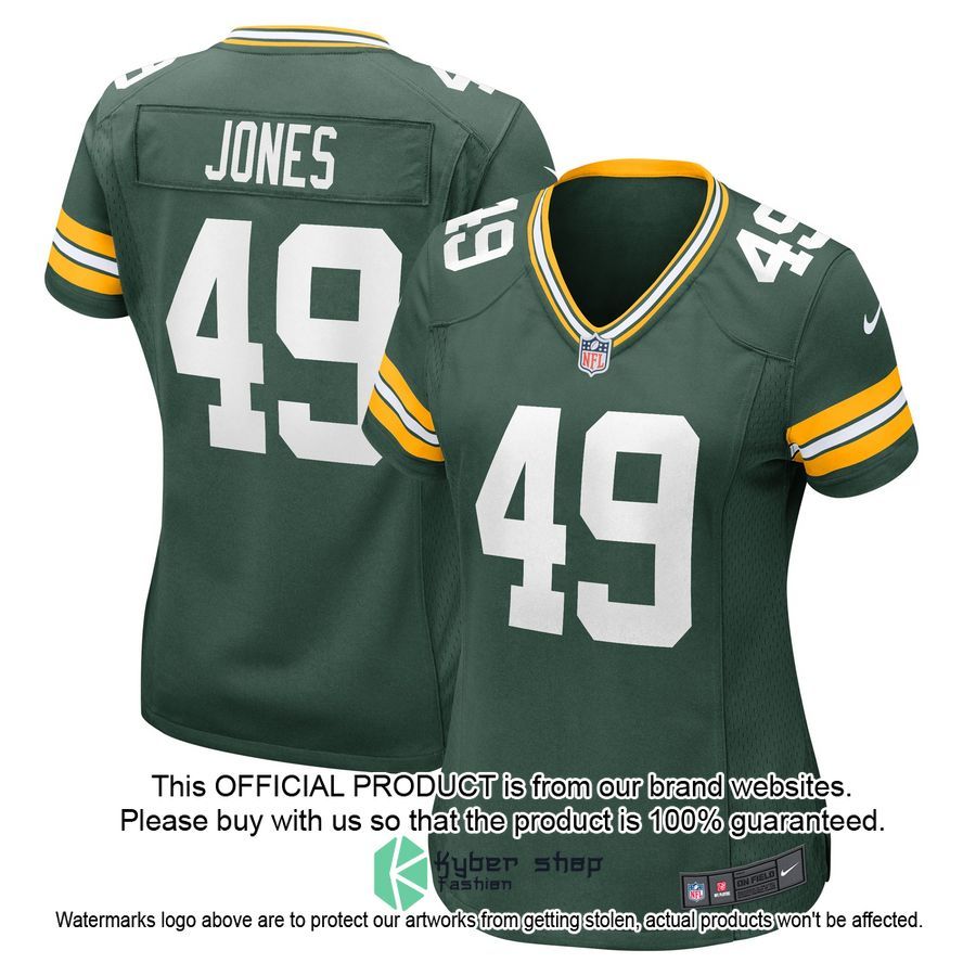 Kobe Jones Green Bay Packers Women's Green Football Jersey