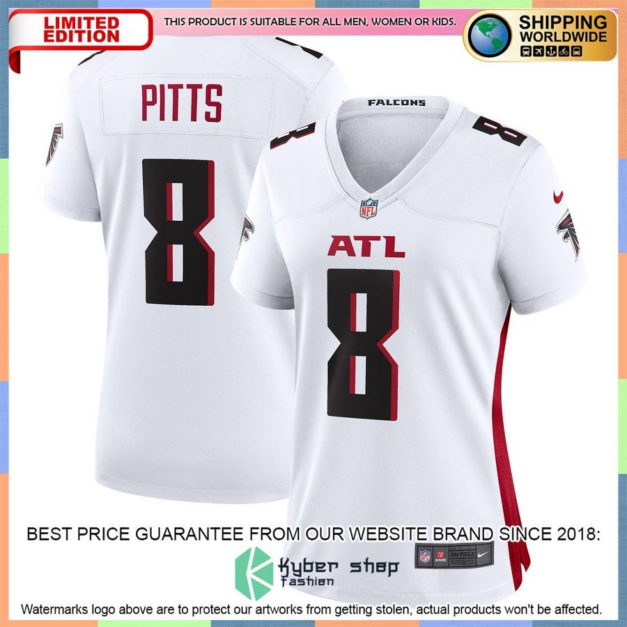 Kyle Pitts Atlanta Falcons Women's White Football Jersey