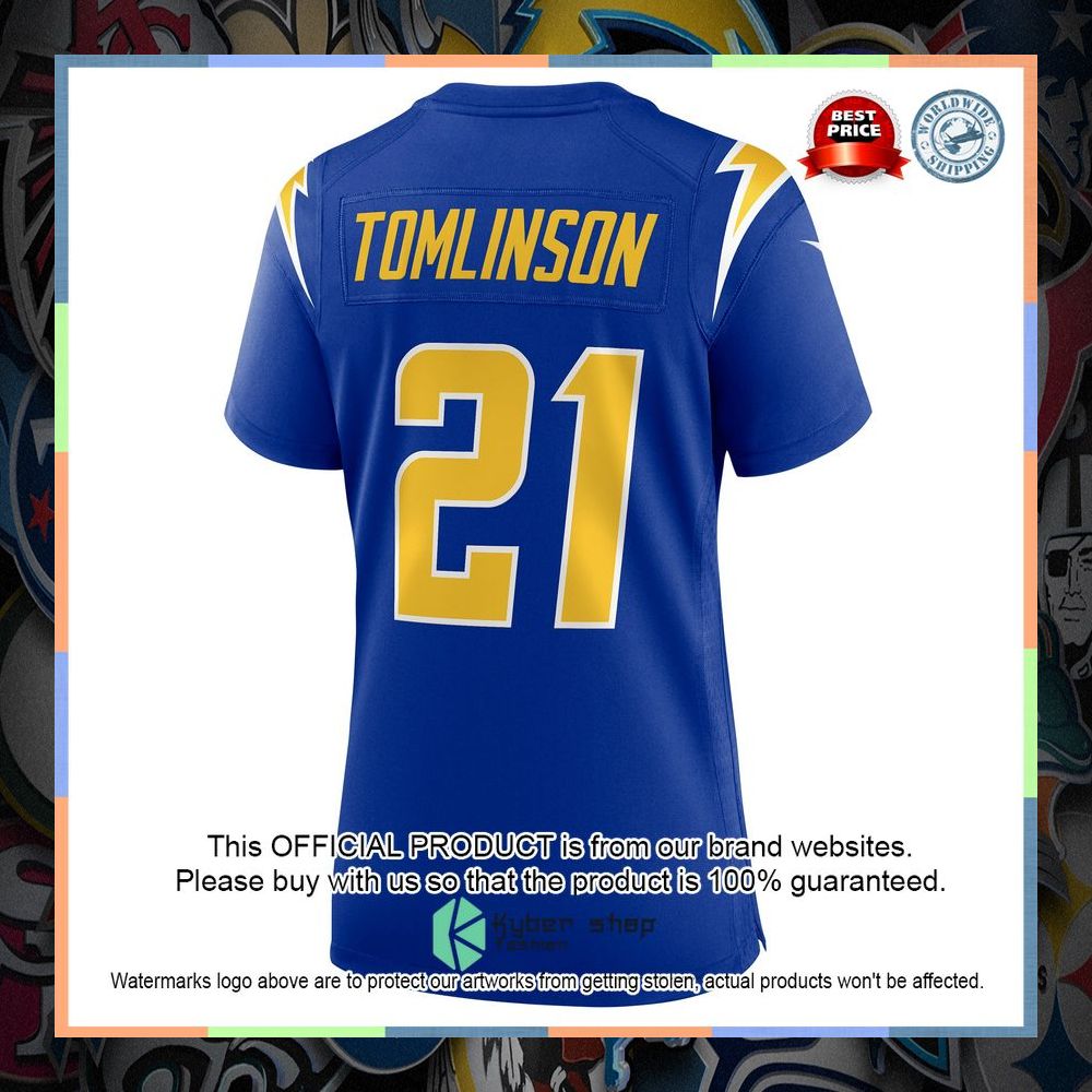 LaDainian Tomlinson Los Angeles Chargers Women's Retired Royal Football Jersey 9 LaDainian Tomlinson Los Angeles Chargers Women's Retired Royal Football Jersey word3