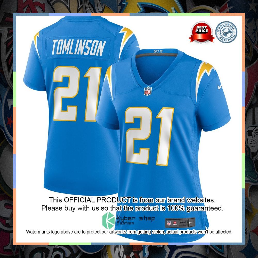 LaDainian Tomlinson Los Angeles Chargers Women's Retired Royal Football Jersey 12 LaDainian Tomlinson Los Angeles Chargers Women's Retired Royal Football Jersey word3