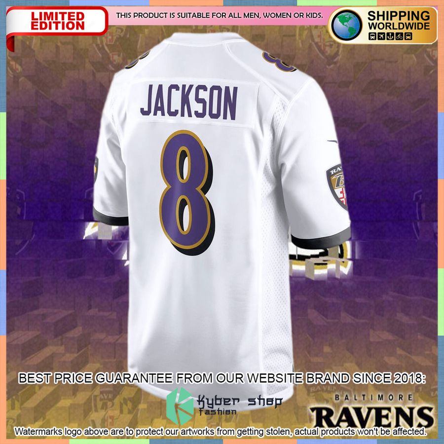 Lamar Jackson Baltimore Ravens White Football Jersey 6 Lamar Jackson Baltimore Ravens White Football Jersey word1