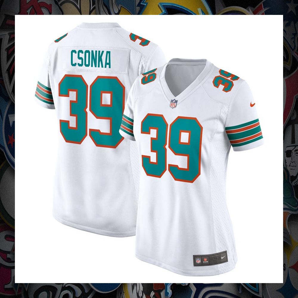 Larry Csonka Miami Dolphins Retired White Football Jersey 8 Larry Csonka Miami Dolphins Retired White Football Jersey word1
