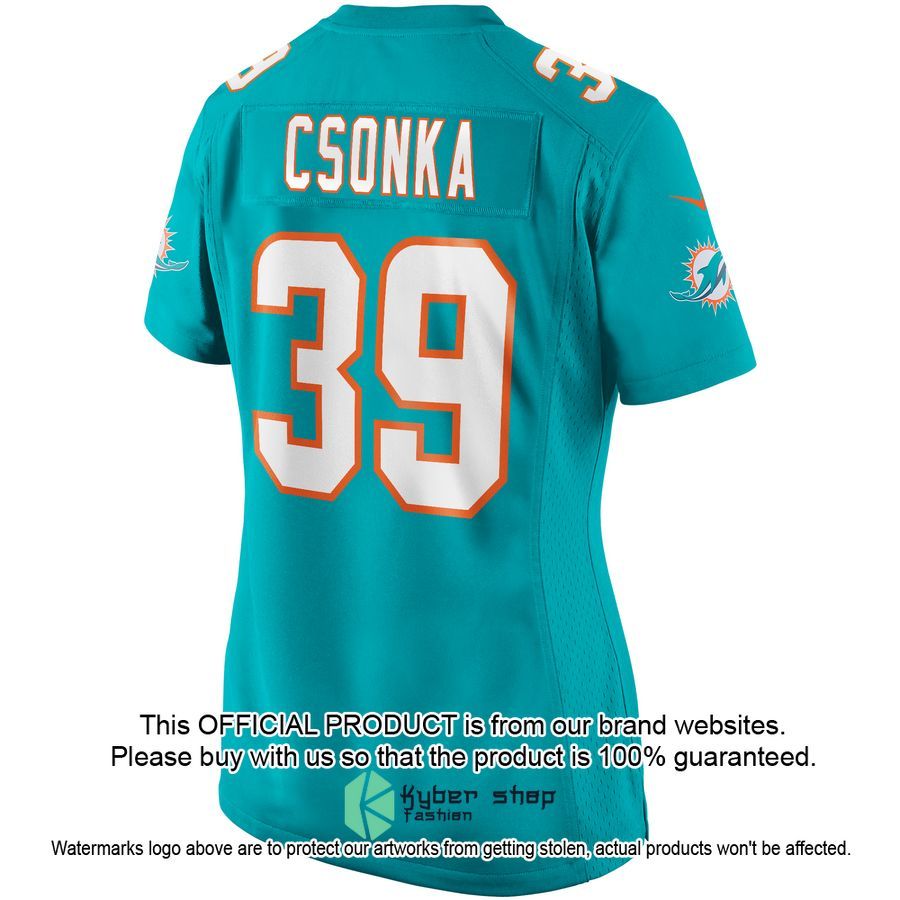 Larry Csonka Miami Dolphins Women's Football Retired Aqua Football Jersey 3 Larry Csonka Miami Dolphins Women's Football Retired Aqua Football Jersey word3