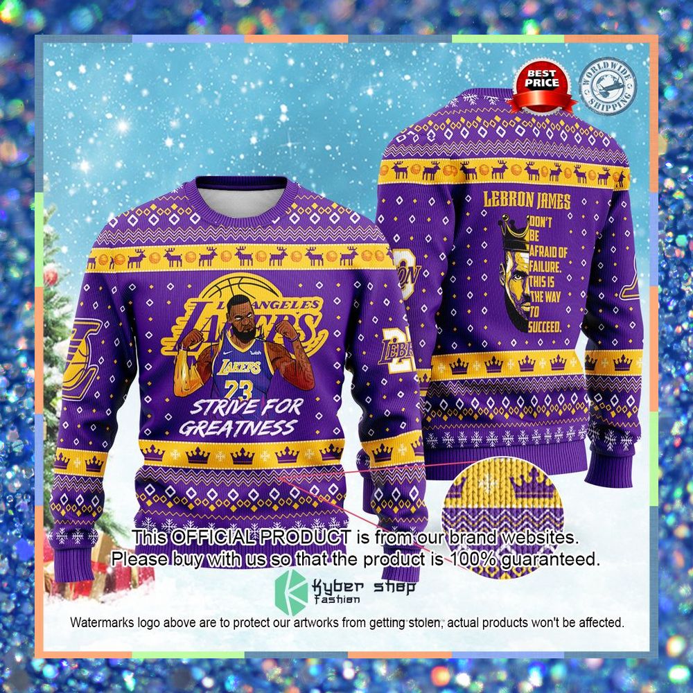 Lebron James Lakers The King NBA Champion Christmas Sweater 3 Lebron James Lakers The King NBA Champion Christmas Sweater word1