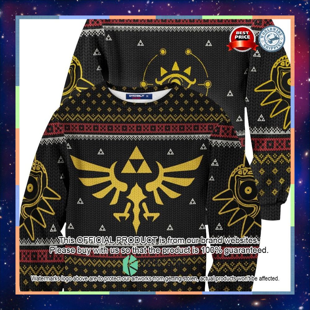 Legend of Zelda Triforce Christmas Sweater 3 Legend of Zelda Triforce Christmas Sweater word1