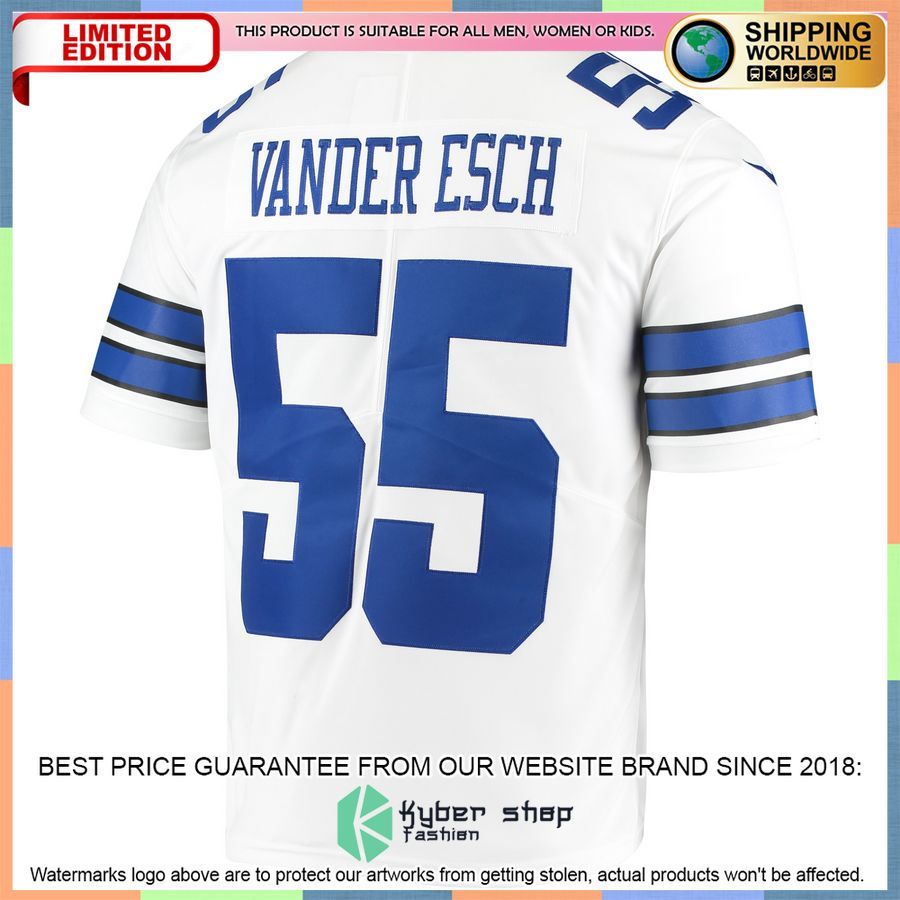 Leighton Vander Esch Dallas Cowboys 60th Anniversary White Football Jersey 3 Leighton Vander Esch Dallas Cowboys 60th Anniversary White Football Jersey word3