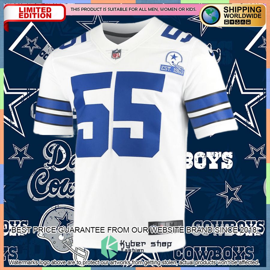 Leighton Vander Esch Dallas Cowboys 60th Anniversary White Football Jersey 5 Leighton Vander Esch Dallas Cowboys 60th Anniversary White Football Jersey word3