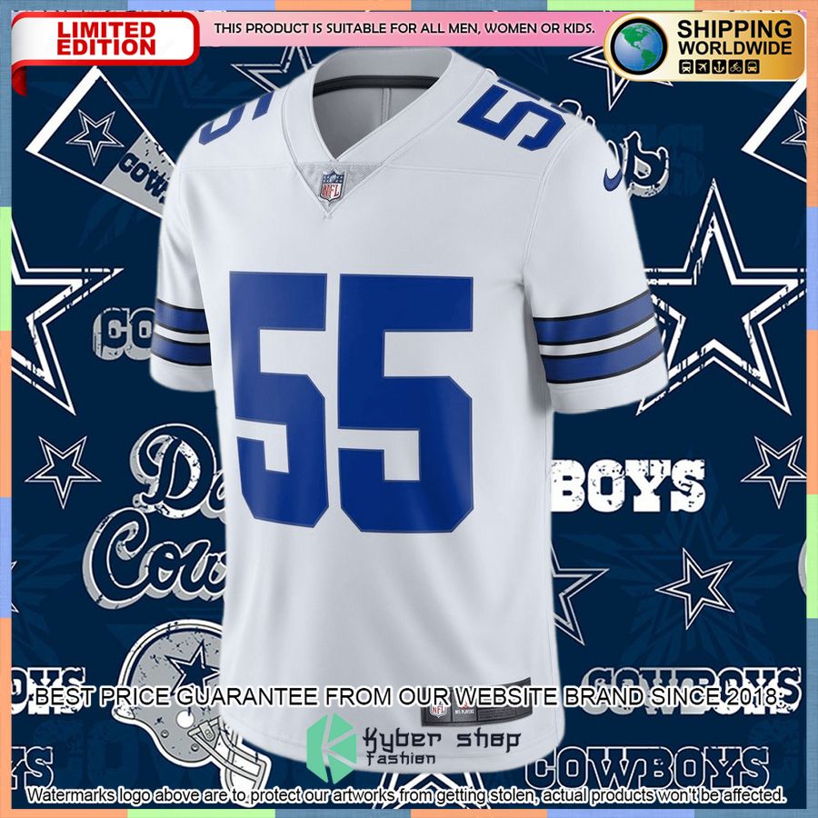 Leighton Vander Esch Dallas Cowboys Vapor White Football Jersey 5 Leighton Vander Esch Dallas Cowboys Vapor White Football Jersey word1