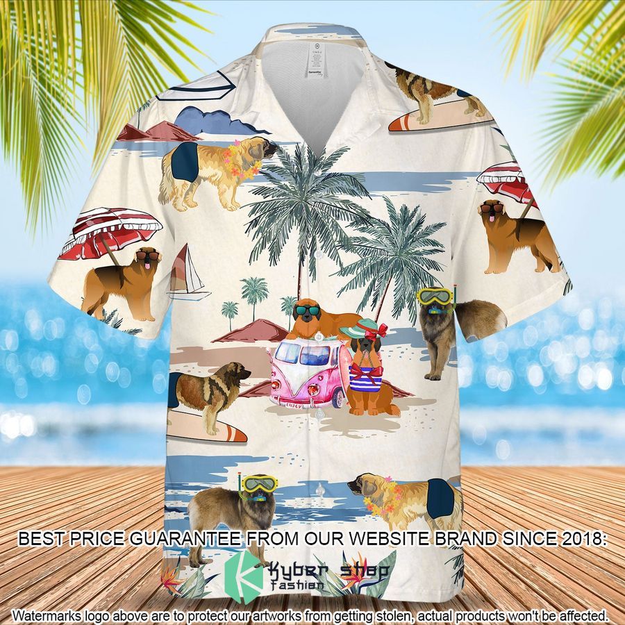 Leonberger Summer Beach Hawaiian Shirt word1