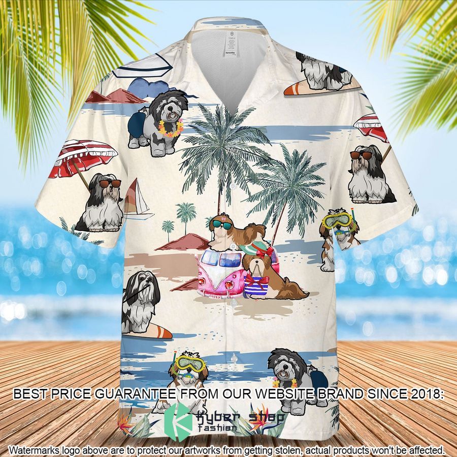 Lhasa Apso Summer Beach Hawaiian Shirt