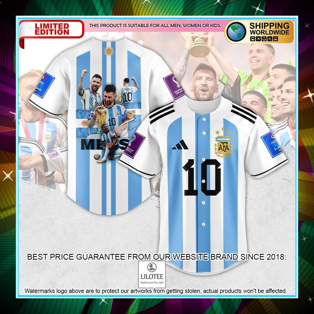 Lionel Messi 12022 FIFA World Cup Champions Baseball Jersey 3 Lionel Messi 12022 FIFA World Cup Champions Baseball Jersey word2
