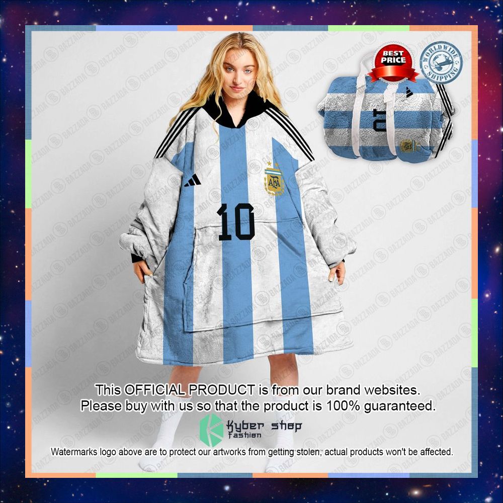Lionel Messi Argentina Oodie Blanket Hoodie 6 Lionel Messi Argentina Oodie Blanket Hoodie word2