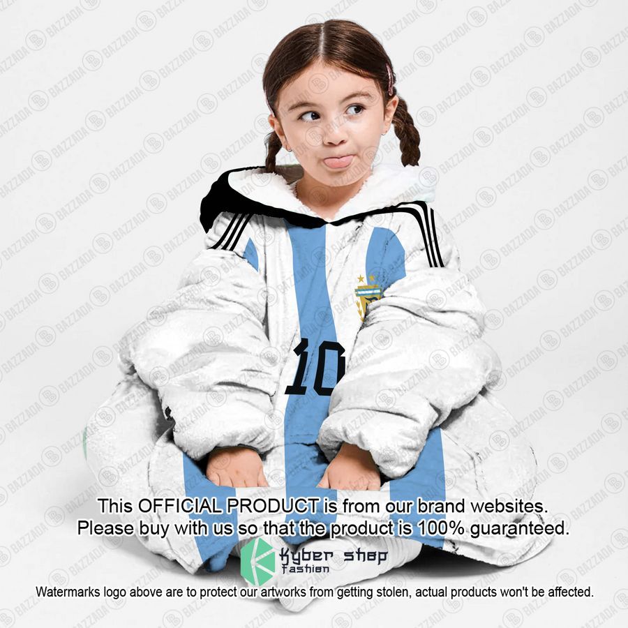 Lionel Messi Argentina Oodie Blanket Hoodie 3 Lionel Messi Argentina Oodie Blanket Hoodie word2