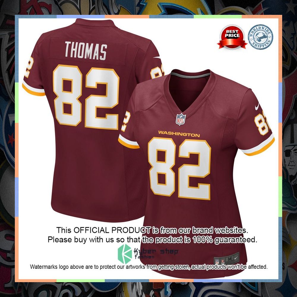 Logan Thomas Washington Football Team Women's Burgundy Football Jersey 8 Logan Thomas Washington Football Team Women's Burgundy Football Jersey word2