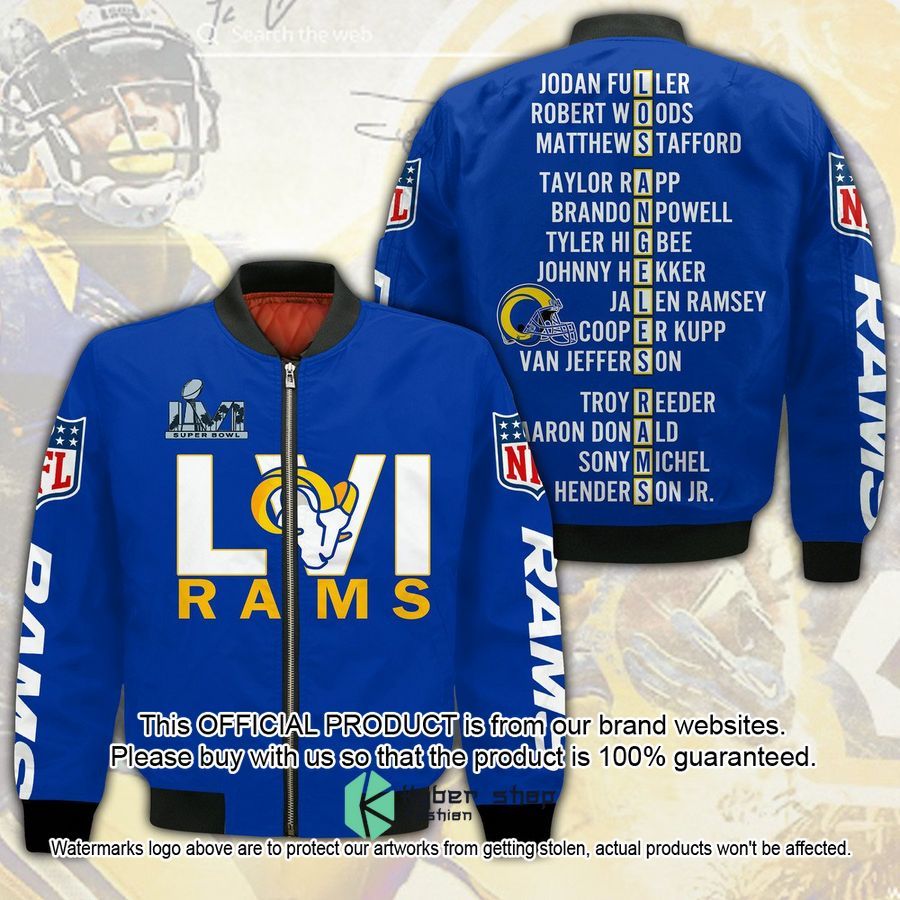 Los Angeles Rams Players Name Bomber Jacket
