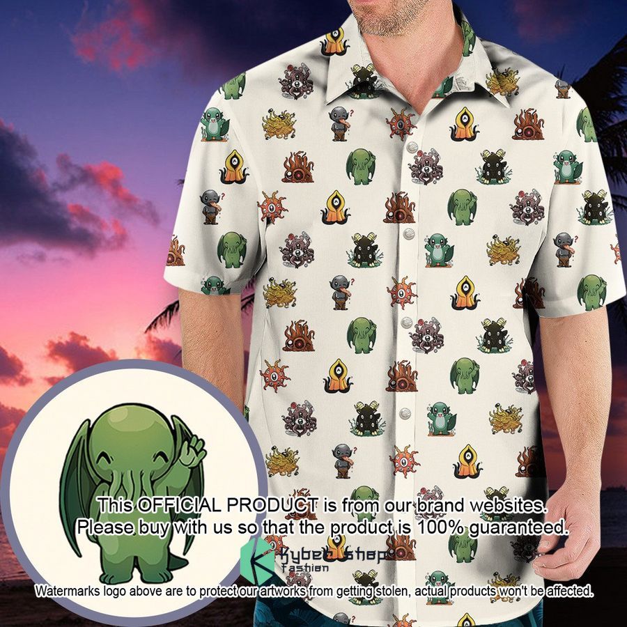 Lovecraft Demons Cute H.P. Lovecraft Monsters Pattern Hawaiian Shirt