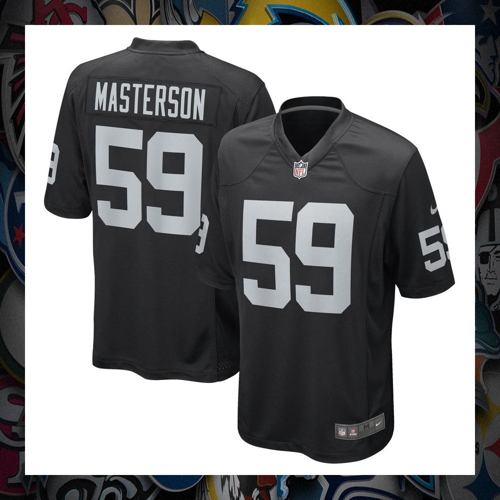 Luke Masterson Las Vegas Raiders Black Football Jersey 5 Luke Masterson Las Vegas Raiders Black Football Jersey word2