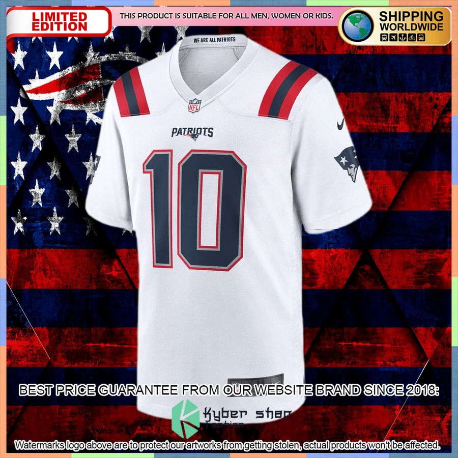 Mac Jones New England Patriots White Football Jersey 5 Mac Jones New England Patriots White Football Jersey word3