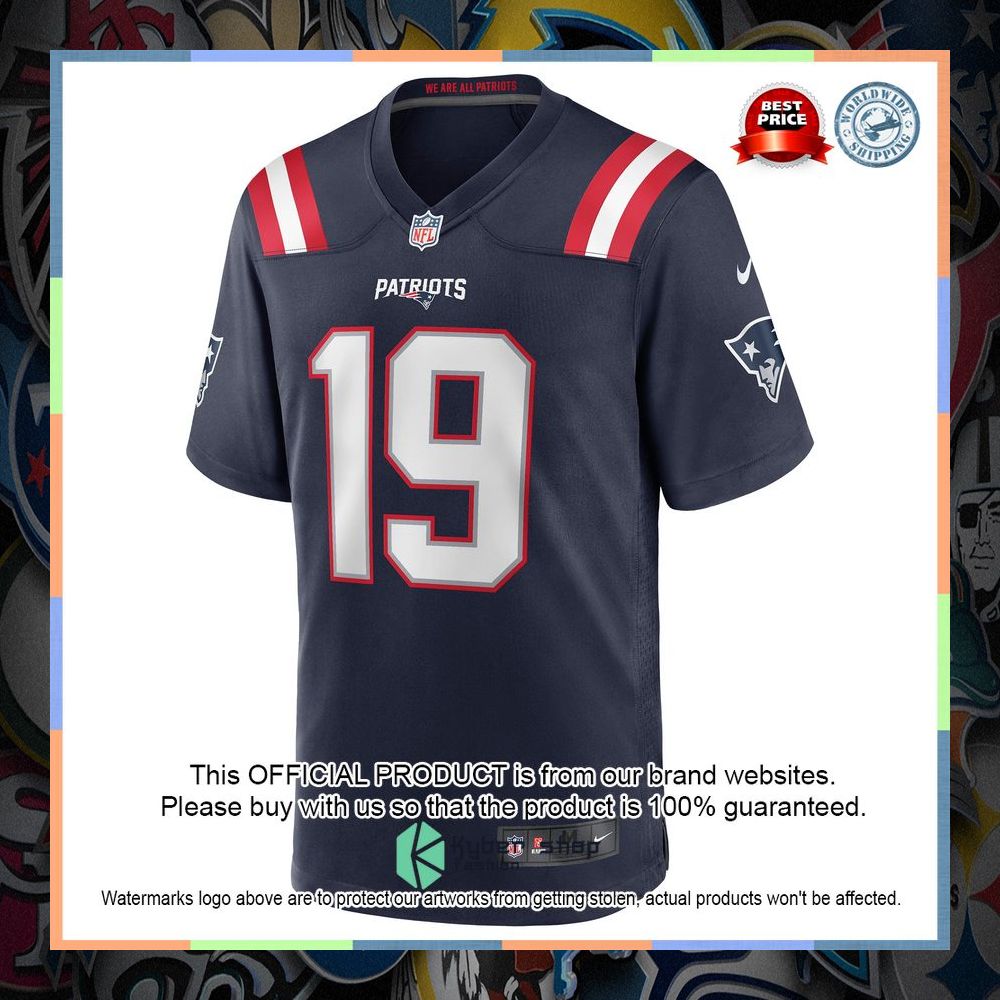 Malcolm Perry New England Patriots Navy Football Jersey 6 Malcolm Perry New England Patriots Navy Football Jersey word2