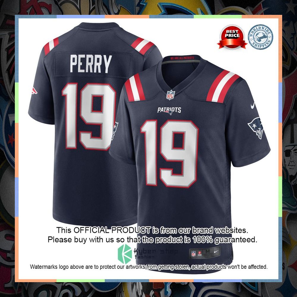 Malcolm Perry New England Patriots Navy Football Jersey 8 Malcolm Perry New England Patriots Navy Football Jersey word2
